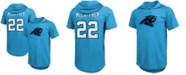 Fanatics Men's Christian Mccaffrey Light Blue Carolina Panthers Player Name Number Tri-Blend Hoodie T-shirt